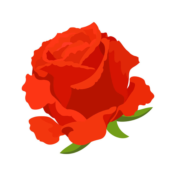 vector rose flower clip art on white isolated background - Вектор,изображение