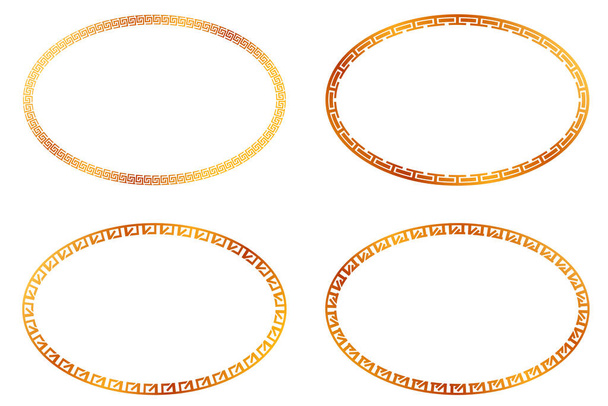 Simple Vector Golden Oval Frame für Zertifikat, Plakat oder anderes Element Design Verwandte, bei weiß  - Vektor, Bild