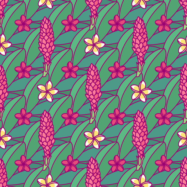 vector tropical plants seamless pattern clip art - Vector, Image