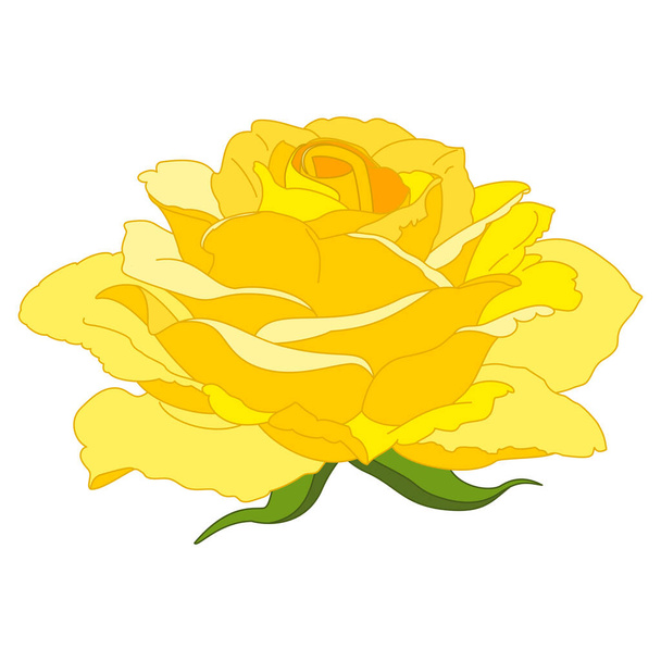 vector rose flower clip art on white isolated background - Vektor, Bild