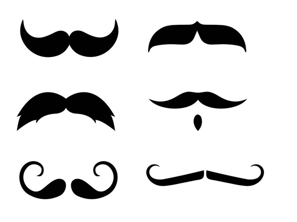 set of mustaches isolated on white background. illustration design  - Foto, afbeelding