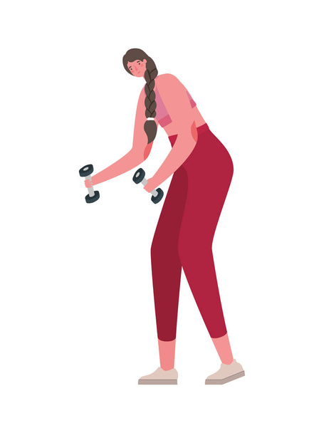 Женский мультфильм со спортивной одеждой и векторным дизайном
 - Вектор,изображение