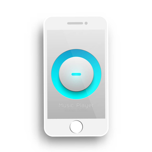 music player botton on mobile phone vector - Vector, afbeelding