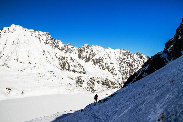 Zimní stezka horské údolí sníh, Vysoké Tatry, Polsko - Fotografie, Obrázek