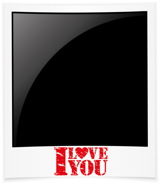 I love you photo frame, Happy Valentine's day greeting card, vector illustration - Vecteur, image