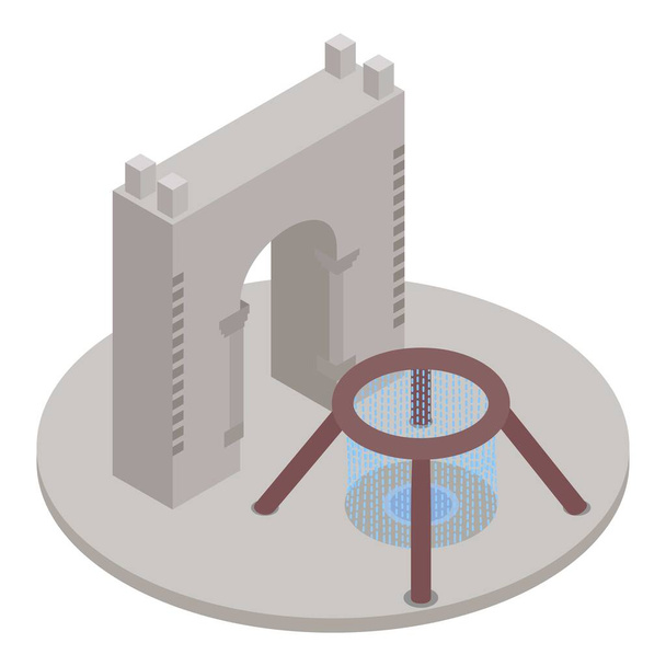 Worldrenowned architecture icon, isometric style - Vector, Imagen