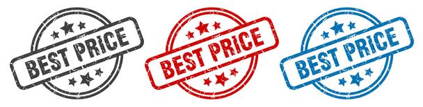 best price stamp. best price round isolated sign. best price label set - Vetor, Imagem