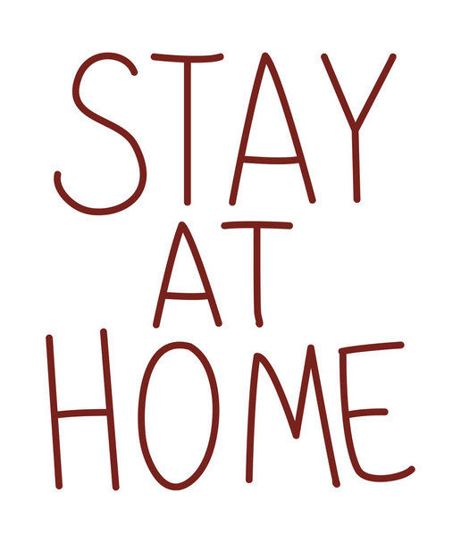 Isolated stay at home text vector design - Vector, Image