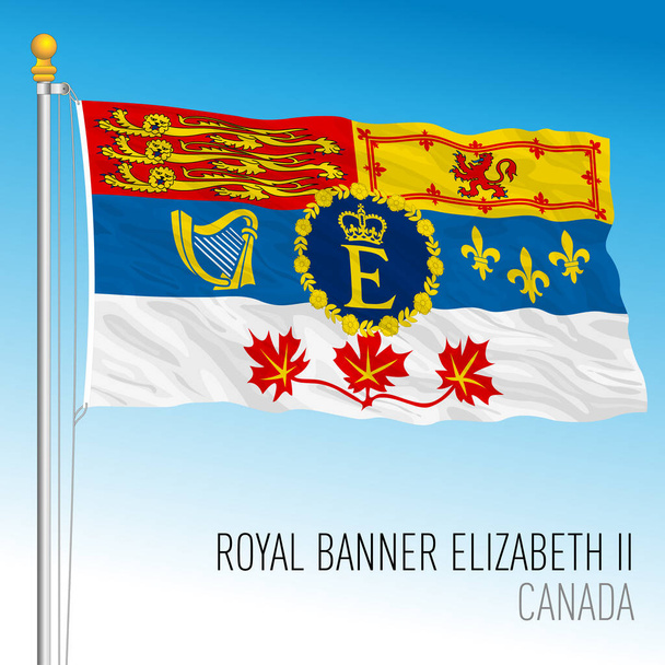 エリザベス2世のカナダ公式旗、ベクトルイラスト - ベクター画像
