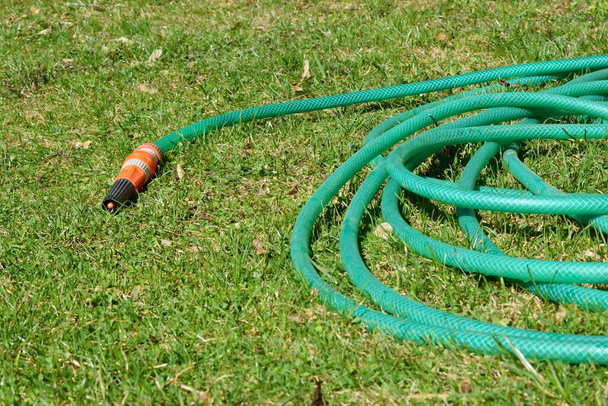 Watering hose on the lawn - Photo, Image
