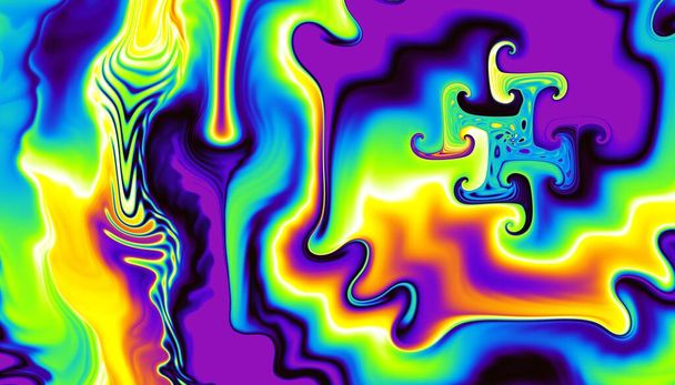 Modèle fractal numérique abstrait. Texture ondulée psychédélique. - Photo, image