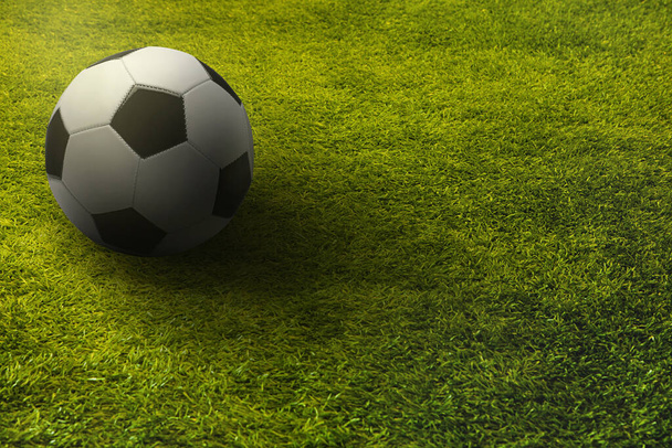 Soccer ball on a playing field - Foto, imagen