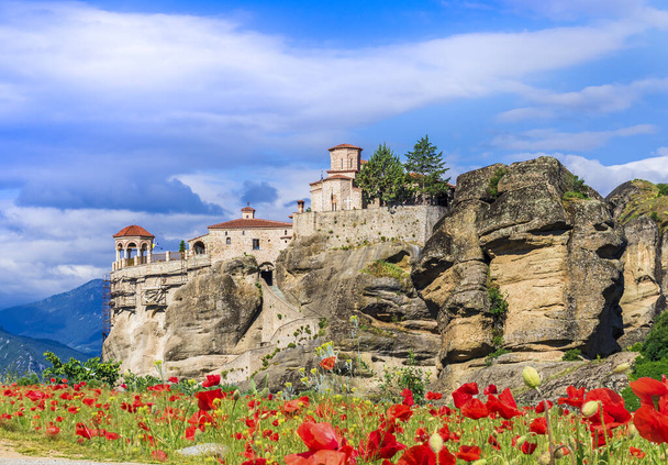 Szent kolostor Varlaam kolostor Meteora, Görögország. - Fotó, kép