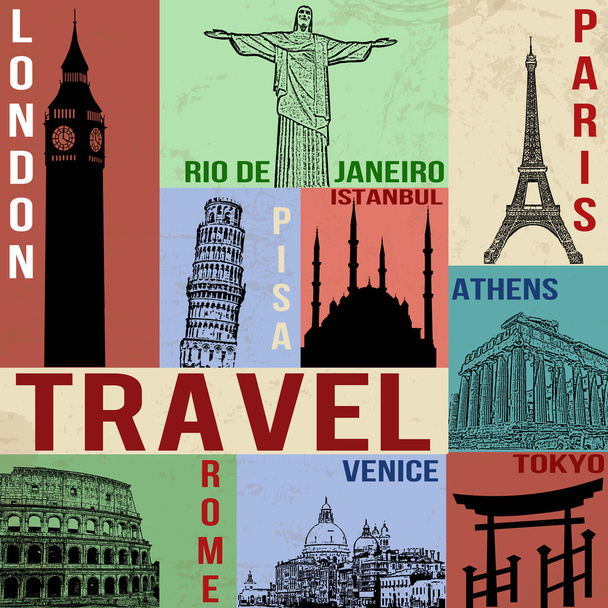 Vintage travel poster - Vector, Image