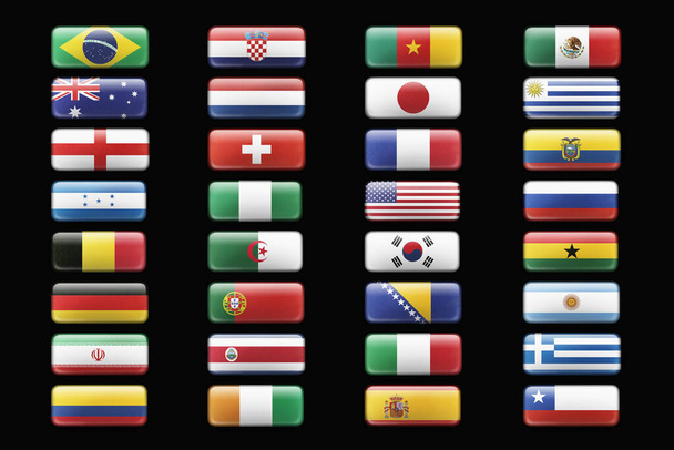 close up of   Soccer team flags - Φωτογραφία, εικόνα