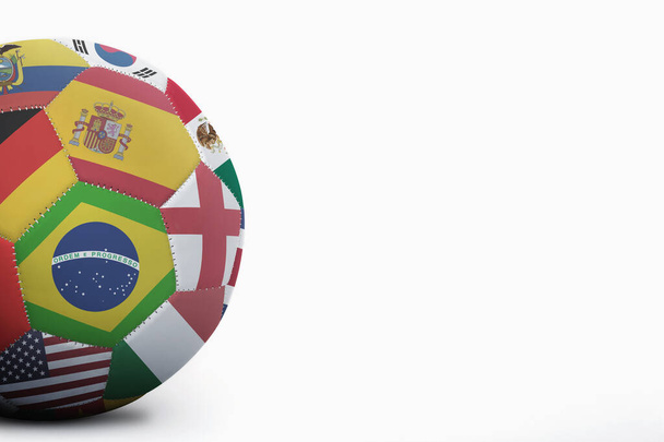 National flags on a soccer ball - Foto, Imagem
