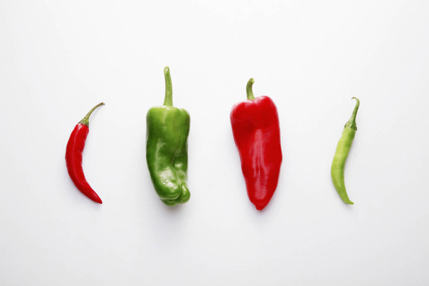 Chilli peppers  isolated on white background  - Foto, Imagem