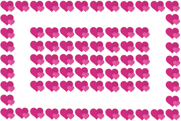 Pink Heart Shape Frame on White Background. Hearts Dot Design. Can be used for Articles, Printing, Illustration purpose, background, website, businesses, presentations, Product Promotions etc. 20S - Photo, Image