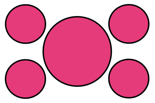 Розовые круговые баннеры, черная граница и белый фон. Использование в целях рекламы, фона, веб-сайта, бизнеса, презентаций, продвижения продукта. Пустые круги для текста, размещение данных. 94G - Фото, изображение
