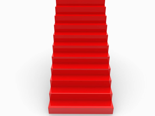 Stairs in red color on white - Foto, immagini