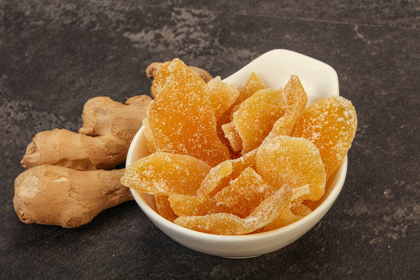 Dry sweet ginger snack in the bowl - Photo, Image