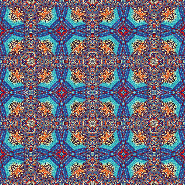Abstraktní vzorec. Čtvercové ornamentální pravidelné pozadí. Bezproblémový vzorec. Vintage mosaic art pattern. - Fotografie, Obrázek