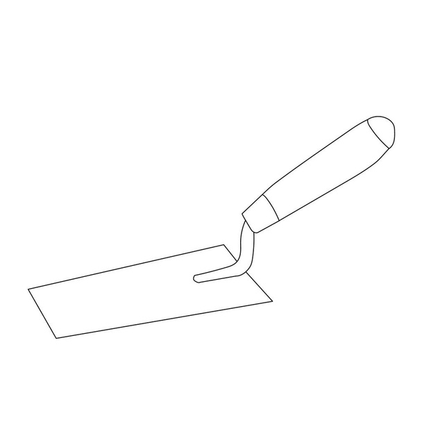 vector, on white background, construction tool trowel, contour - Vector, Image