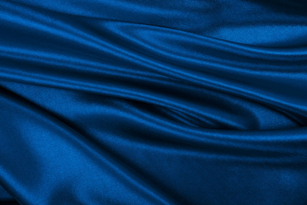 Smooth elegant blue silk or satin luxury cloth texture can use as abstract background. Luxurious background design   - Foto, immagini