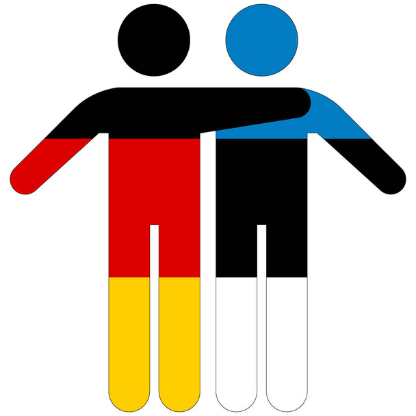 Германия - Эстония / Концепция дружбы на белом фоне
 - Фото, изображение