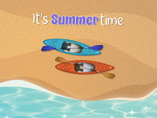 illustration of summer time card - Φωτογραφία, εικόνα