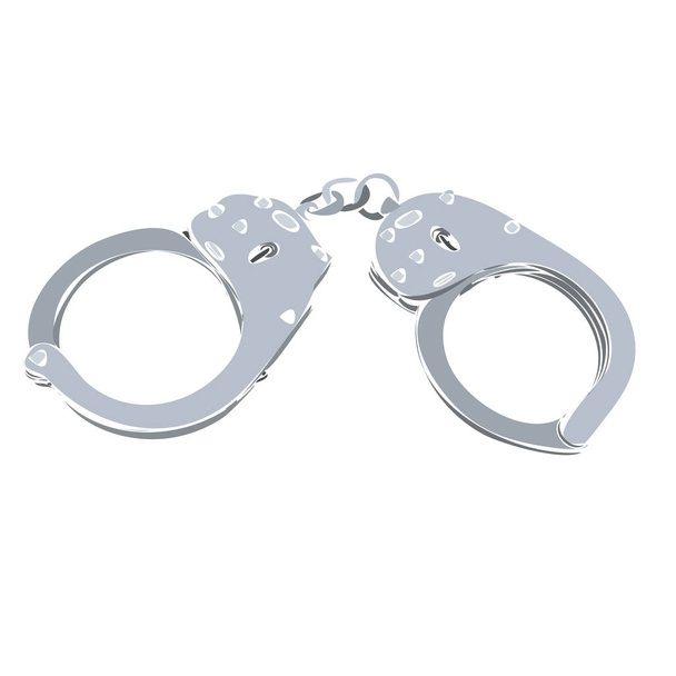 vector, on a white background, gray handcuffs, icon - Vector, Image