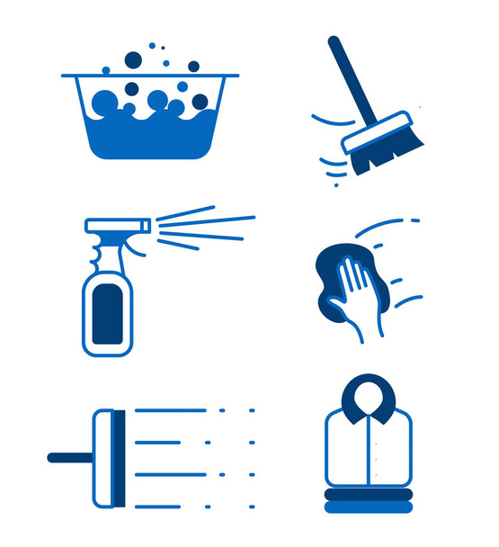 Variety of cleaning icon set - Vettoriali, immagini