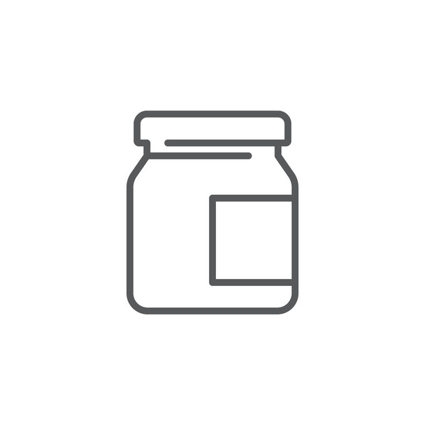 Mayonnaise jar vector icon symbol isolated on white background - Vector, Image