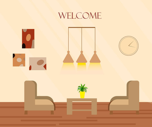 Home furniture and room interior accessories Vector Image