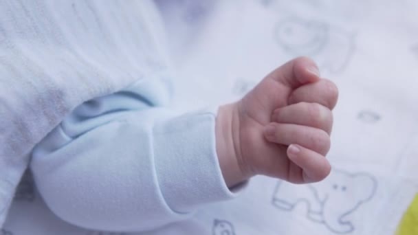 カムに刻まれた新生児の小さなペンのクローズアップ - 映像、動画