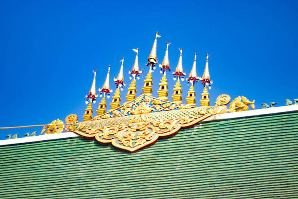 Asijský styl dekorace buddhistického chrámu, Thajsko - Fotografie, Obrázek