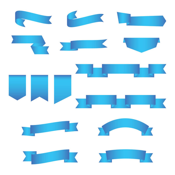 ensemble de bannière de ruban bleu icône, bannière vectorielle de ruban, sur fond blanc
 - Vecteur, image