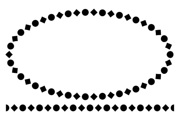 Vektori Yksinkertainen muoto soikea ja linja musta kehys, eristetty valkoinen  - Vektori, kuva