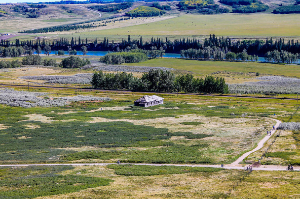 Storica casa colonica nel ranch. Glenbow Ranch Provincial Recreation Area, Alberta, Canada - Foto, immagini