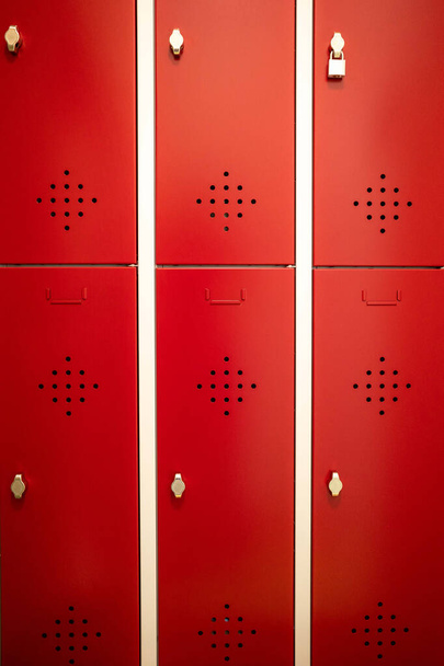 a locker with six red doors in a hospital - Fotografie, Obrázek