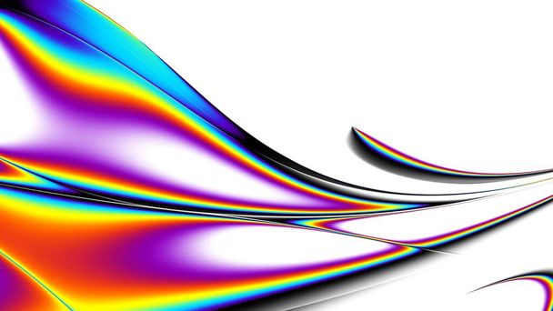 Padrão fractal digital abstracto. Gradiente abstrato sobre fundo branco. Fundo horizontal com relação de aspecto 16: 9 - Foto, Imagem