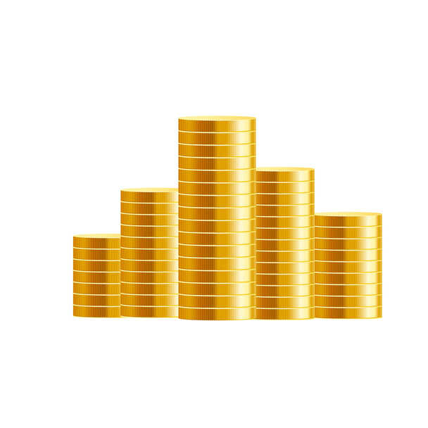 Stacks of gold coins - Vettoriali, immagini
