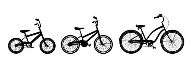 zbiór rowerów do zwiedzania na białym wektorze tła - Wektor, obraz