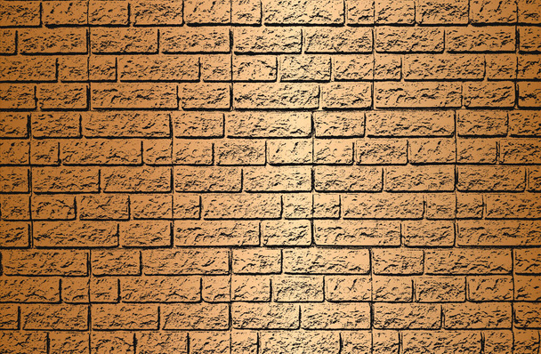 Distressed overlay texture of old golden brick wall, grunge background. abstract vector illustration. - Vector, Image