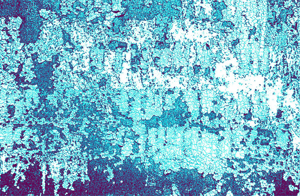 Textura superpuesta angustiada de metal pelado oxidado azul turquesa. fondo grunge. ilustración abstracta vector de medio tono
 - Vector, Imagen