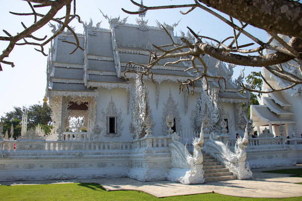 Thaimaassa. Chiang Rai. Valkoinen temppeli - Valokuva, kuva