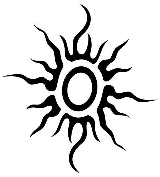 Tatuaje de un sol tribal
 - Vector, imagen