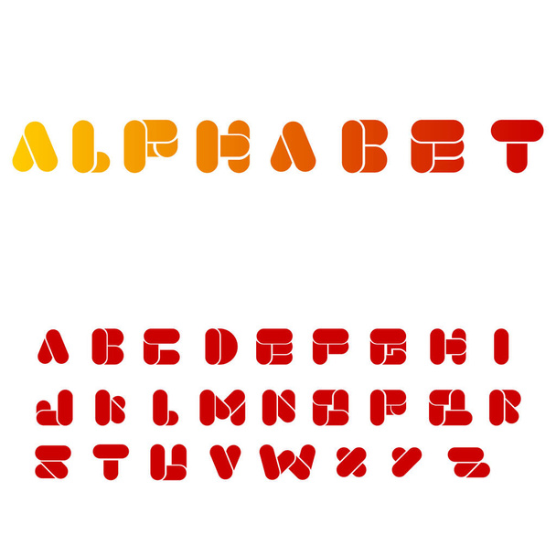 Conjunto de letra logotipo fonte, Projeto vetorial alfabeto, Modelo de logotipo gráfico fonte, elemento de design, isolado no fundo branco
. - Vetor, Imagem