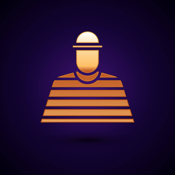 Icona prigioniero d'oro isolata su sfondo nero. Illustrazione vettoriale. - Vettoriali, immagini