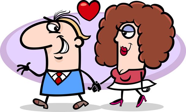 couple in love valentine cartoon - Διάνυσμα, εικόνα
